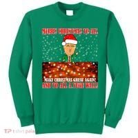 Trump Yuge Merry Chrsitmas To All & Build A Wall Sweatshirt thumb 0