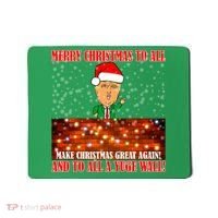 Trump Yuge Merry Chrsitmas To All & Build A Wall Mousepad thumb 0