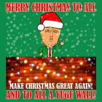 Trump Yuge Merry Chrsitmas To All & Build A Wall Kids Sweatshirt thumb 2
