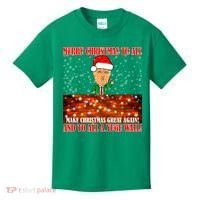 Trump Yuge Merry Chrsitmas To All & Build A Wall Kids T-Shirt thumb 0