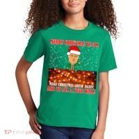 Trump Yuge Merry Chrsitmas To All & Build A Wall Kids T-Shirt thumb 2