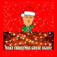 Trump Yuge Merry Chrsitmas To All & Build A Wall Santa Hat thumb 1