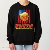 Trumpkin American Flag Make Halloween Great Again Women's Sweatshirt thumb 0