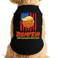 Trumpkin American Flag Make Halloween Great Again Doggie Tank thumb 0