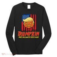 Trumpkin American Flag Make Halloween Great Again Long Sleeve Shirt thumb 0