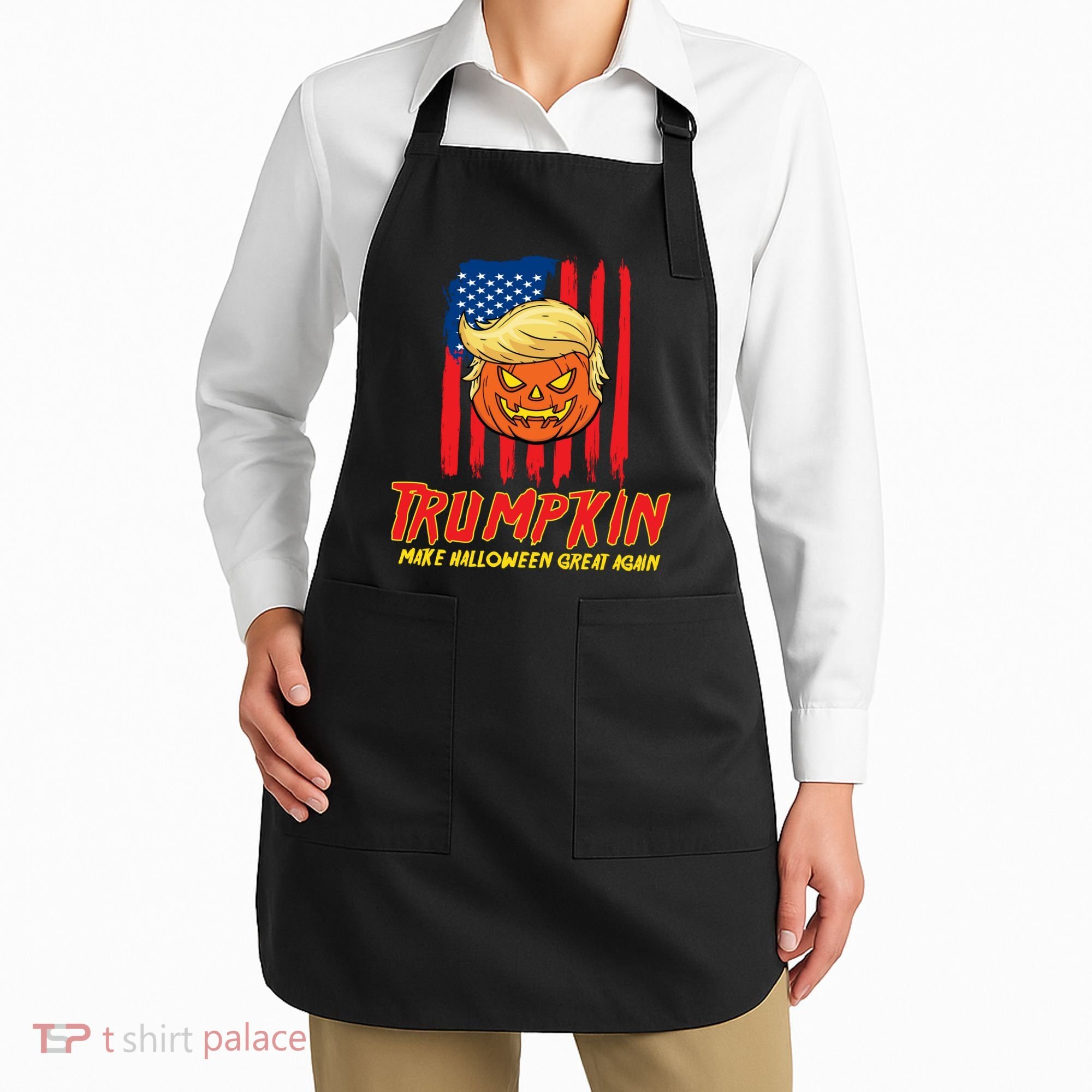 Trumpkin American Flag Make Halloween Great Again Apron