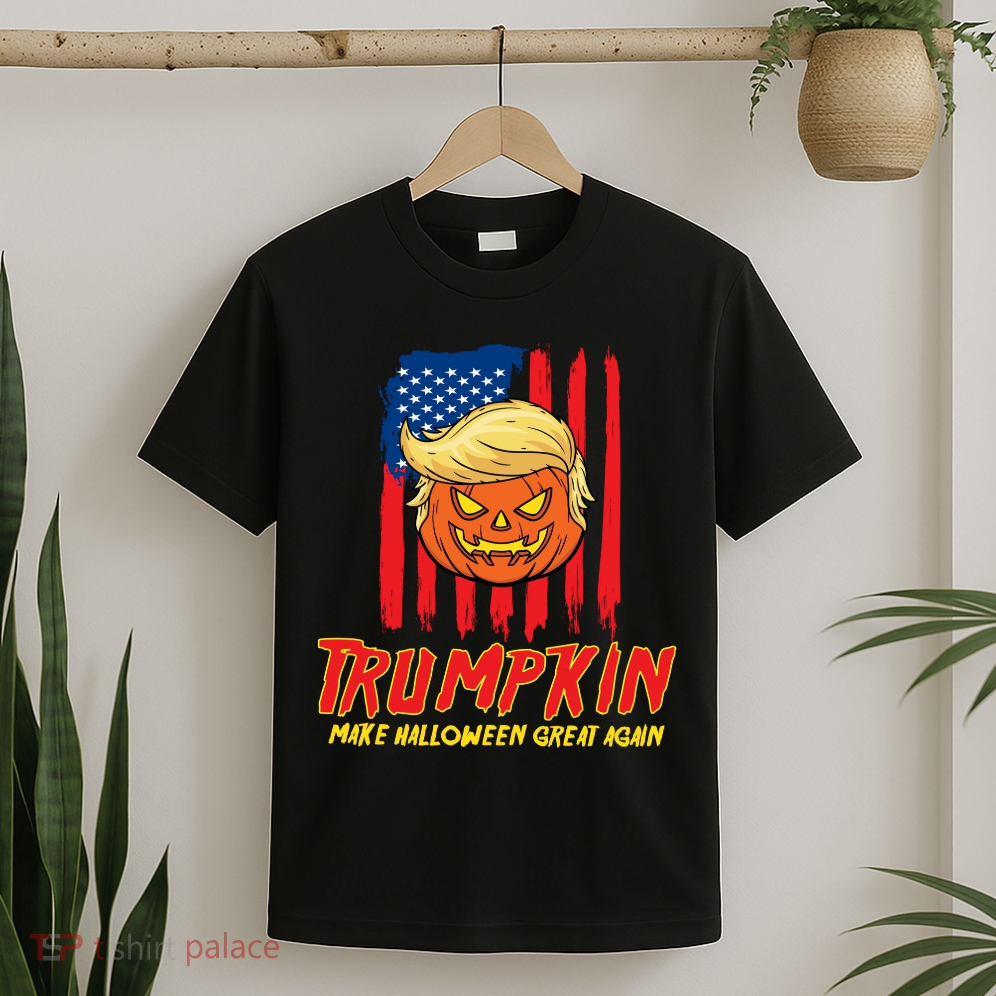 Trumpkin American Flag Make Halloween Great Again T-Shirt