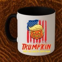 Trumpkin American Flag Make Halloween Great Again Coffee Mug thumb 2