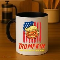 Trumpkin American Flag Make Halloween Great Again Coffee Mug thumb 4