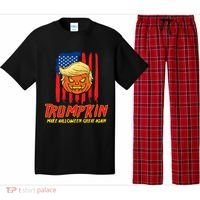 Trumpkin American Flag Make Halloween Great Again Pajama Set thumb 0