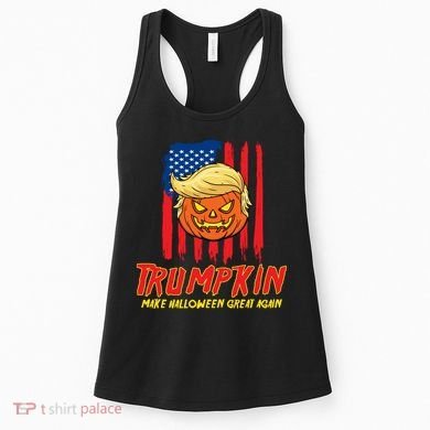 Trumpkin American Flag Make Halloween Great Again Women's Tank Top