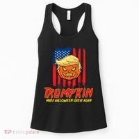 Trumpkin American Flag Make Halloween Great Again Women's Tank Top thumb 0