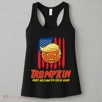 Trumpkin American Flag Make Halloween Great Again Women's Tank Top thumb 3