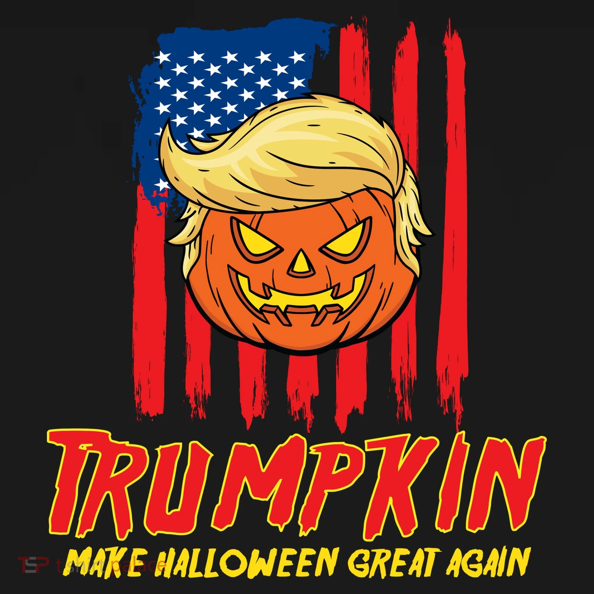 Trumpkin American Flag Make Halloween Great Again Tank Top