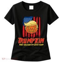 Trumpkin American Flag Make Halloween Great Again Women's T-Shirt thumb 0