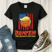 Trumpkin American Flag Make Halloween Great Again Women's T-Shirt thumb 3