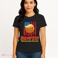 Trumpkin American Flag Make Halloween Great Again Women's T-Shirt thumb 4