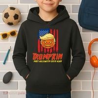 Trumpkin American Flag Make Halloween Great Again Kids Hoodie thumb 2