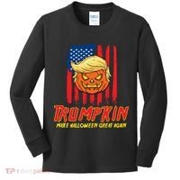 Trumpkin American Flag Make Halloween Great Again Kids Long Sleeve Shirt thumb 0