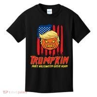 Trumpkin American Flag Make Halloween Great Again Kids T-Shirt thumb 0