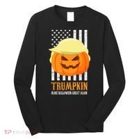 Trumpkin Donald Trump Funny Halloween Long Sleeve Shirt thumb 0