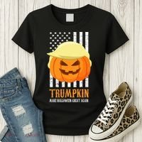Trumpkin Donald Trump Funny Halloween Women's T-Shirt thumb 3