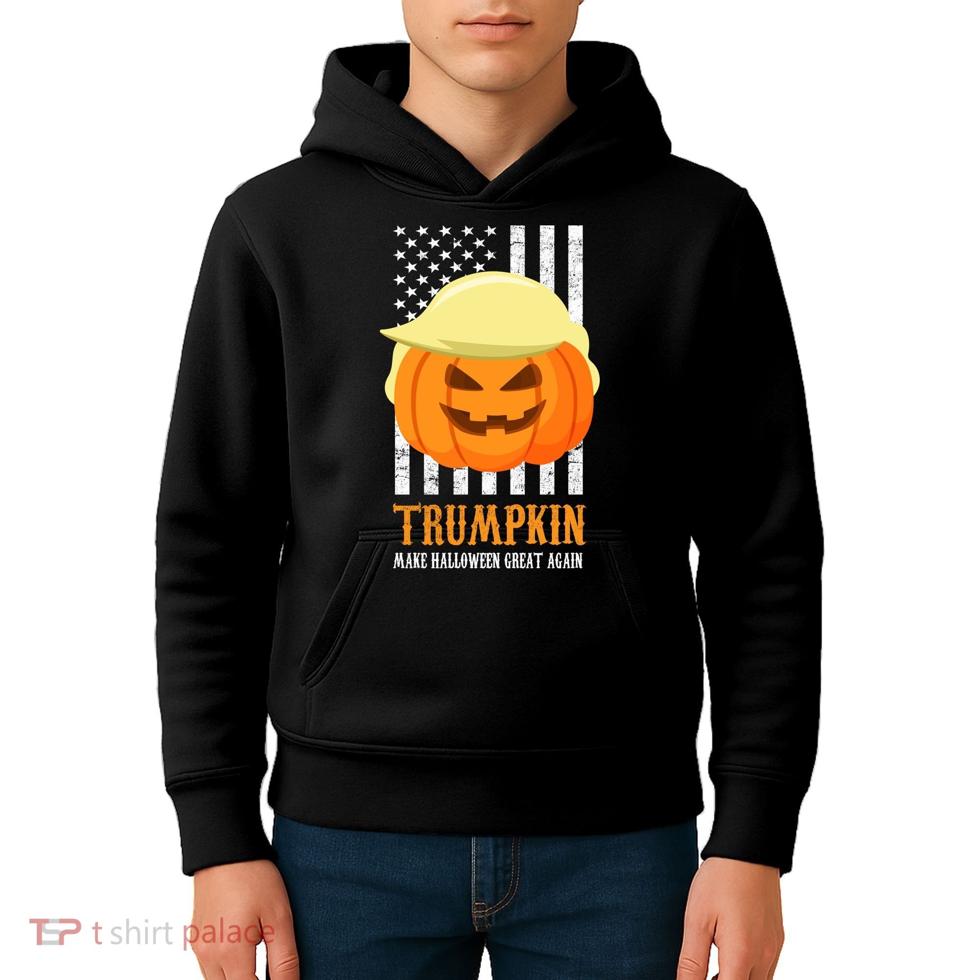 Trumpkin Donald Trump Funny Halloween Kids Hoodie
