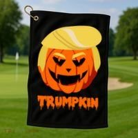 Trumpkin Funny Donald Trump Pumpkin Golf Towel thumb 1