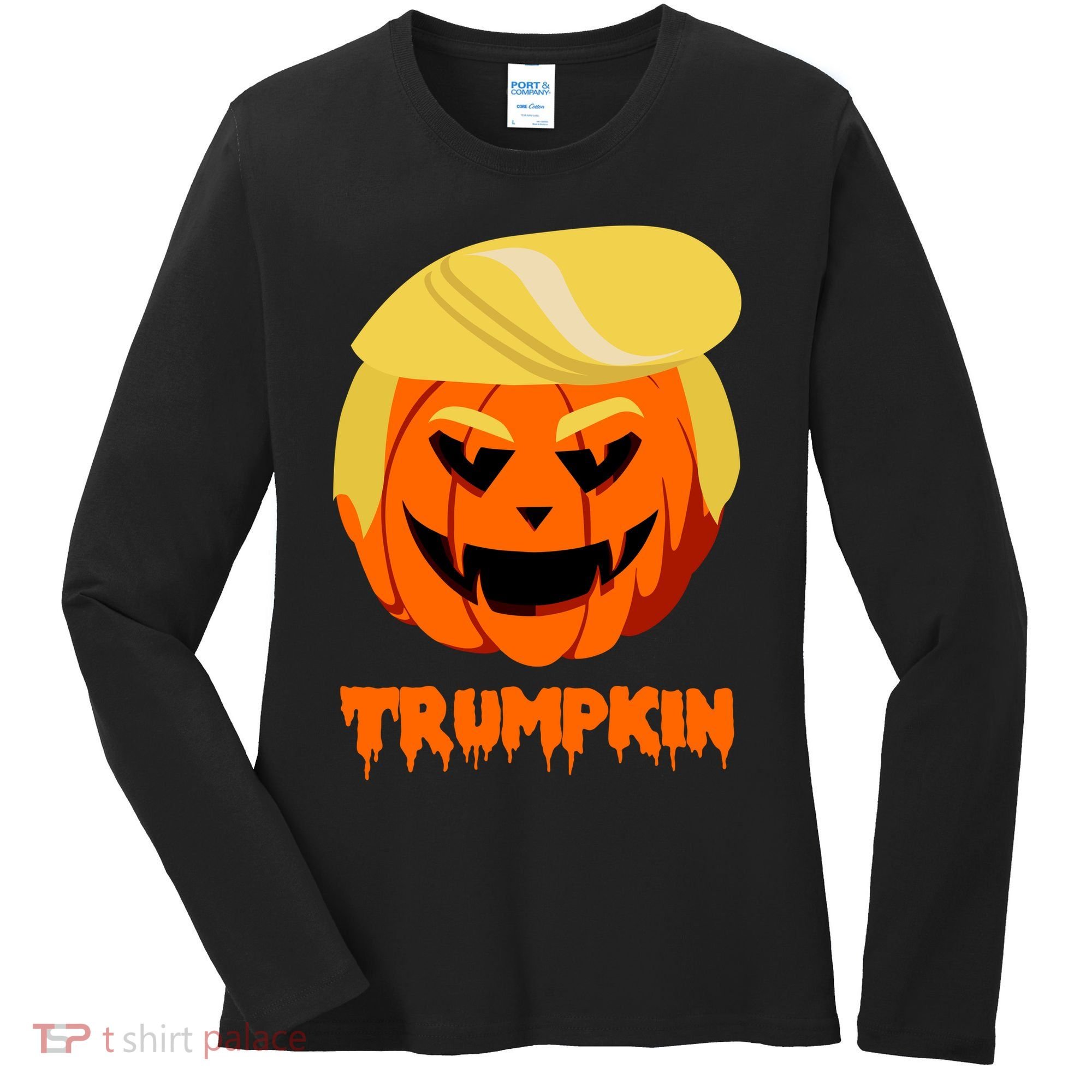 Trumpkin Funny Donald Trump Pumpkin Women's Long Sleeve Shirt