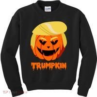 Trumpkin Funny Donald Trump Pumpkin Kids Sweatshirt thumb 0