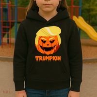 Trumpkin Funny Donald Trump Pumpkin Kids Hoodie thumb 3