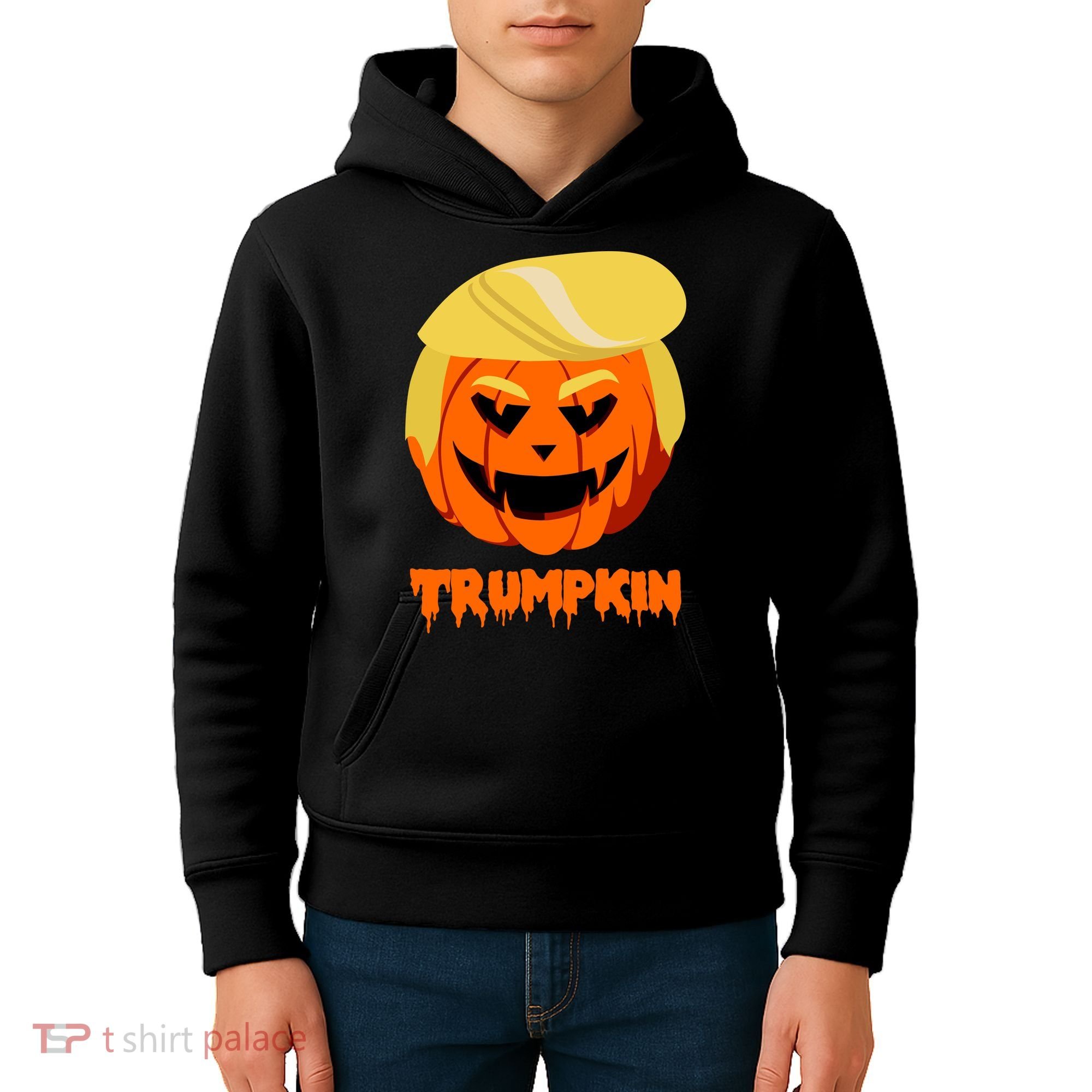 Trumpkin Funny Donald Trump Pumpkin Kids Hoodie