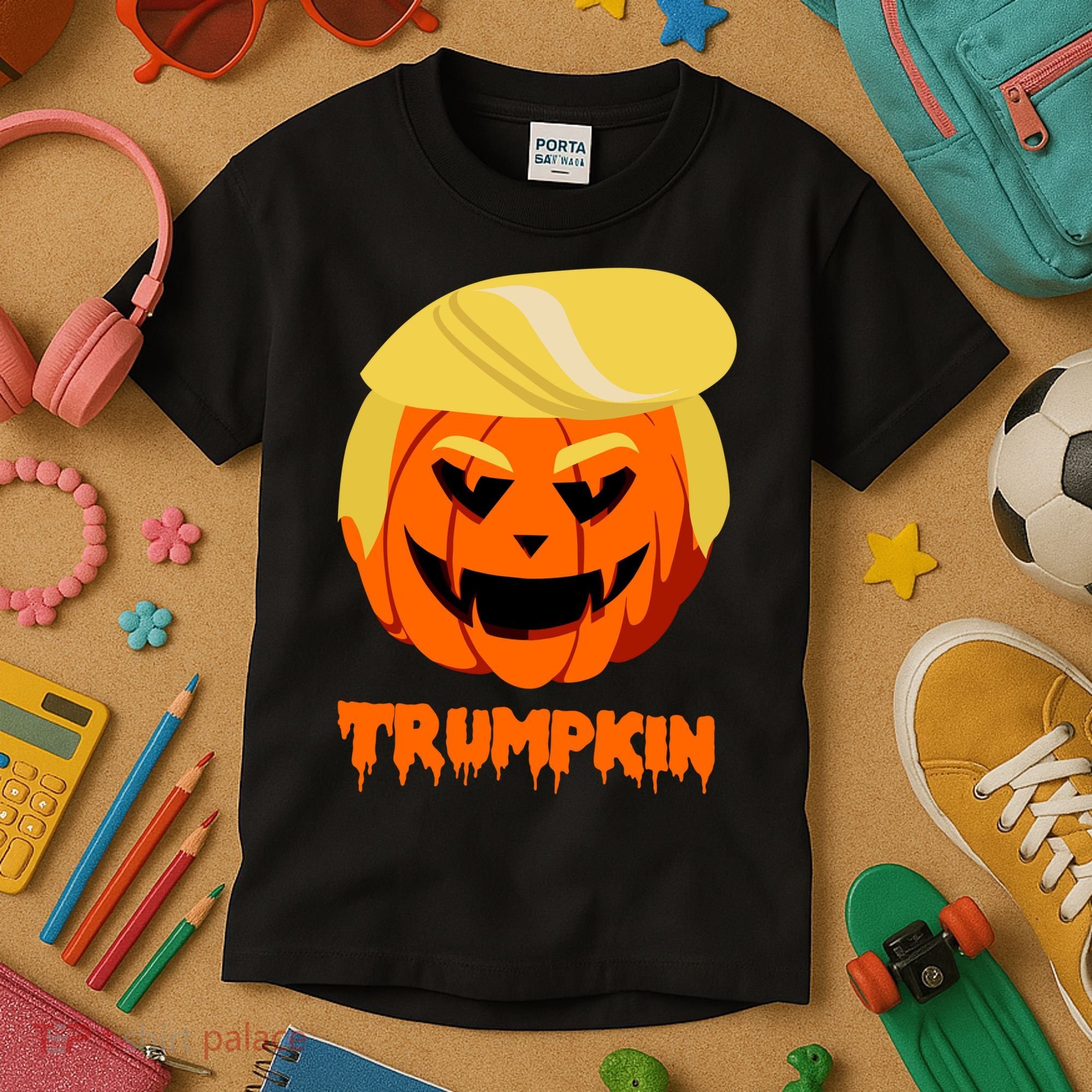 Trumpkin Funny Donald Trump Pumpkin Kids T-Shirt