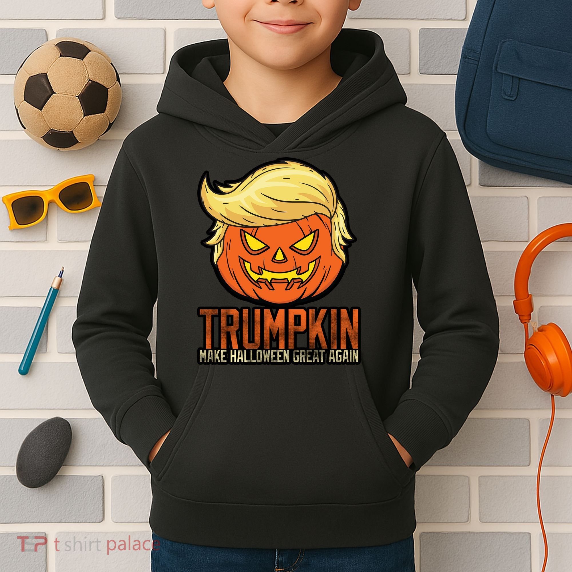 Trumpkin Make Halloween Great Again Kids Hoodie