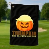 Trumpkin Make Halloween Great Again Donald Trump Golf Towel thumb 1