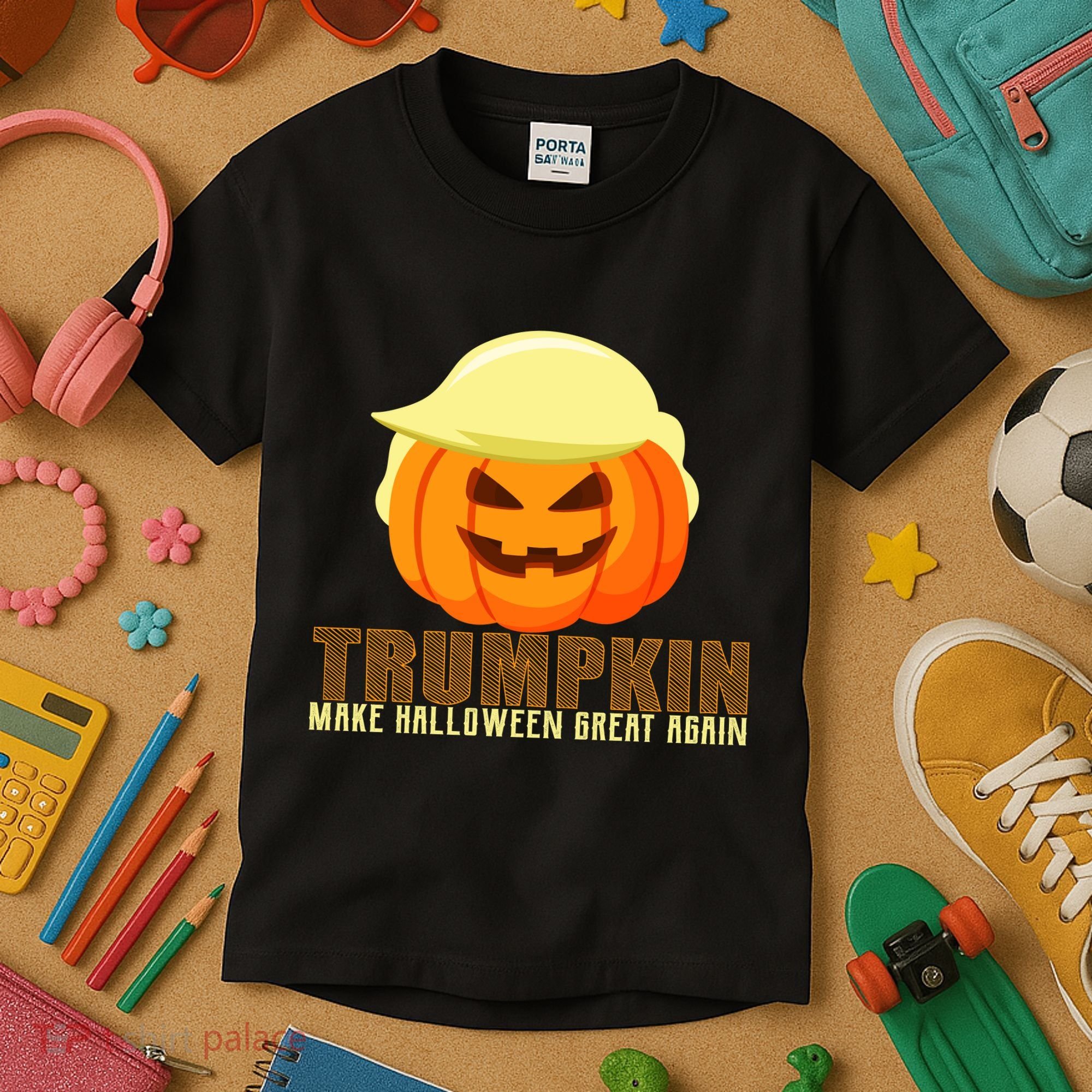 Trumpkin Make Halloween Great Again Donald Trump Kids T-Shirt