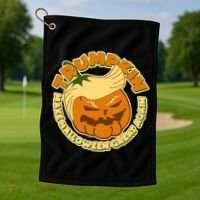 Trumpkin Make Halloween Great Again Fun Pumpkin Golf Towel thumb 1