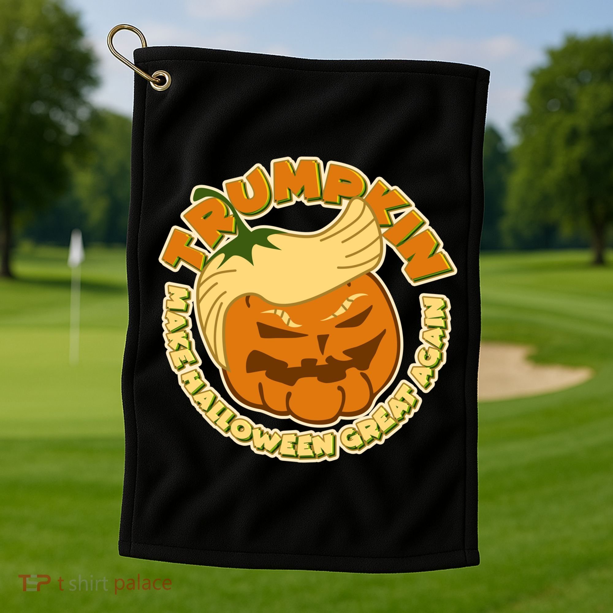 Trumpkin Make Halloween Great Again Fun Pumpkin Golf Towel