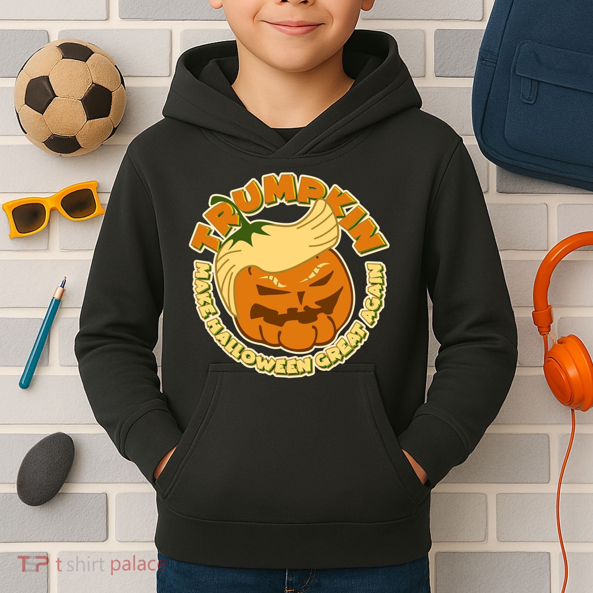Trumpkin Make Halloween Great Again Fun Pumpkin Kids Hoodie