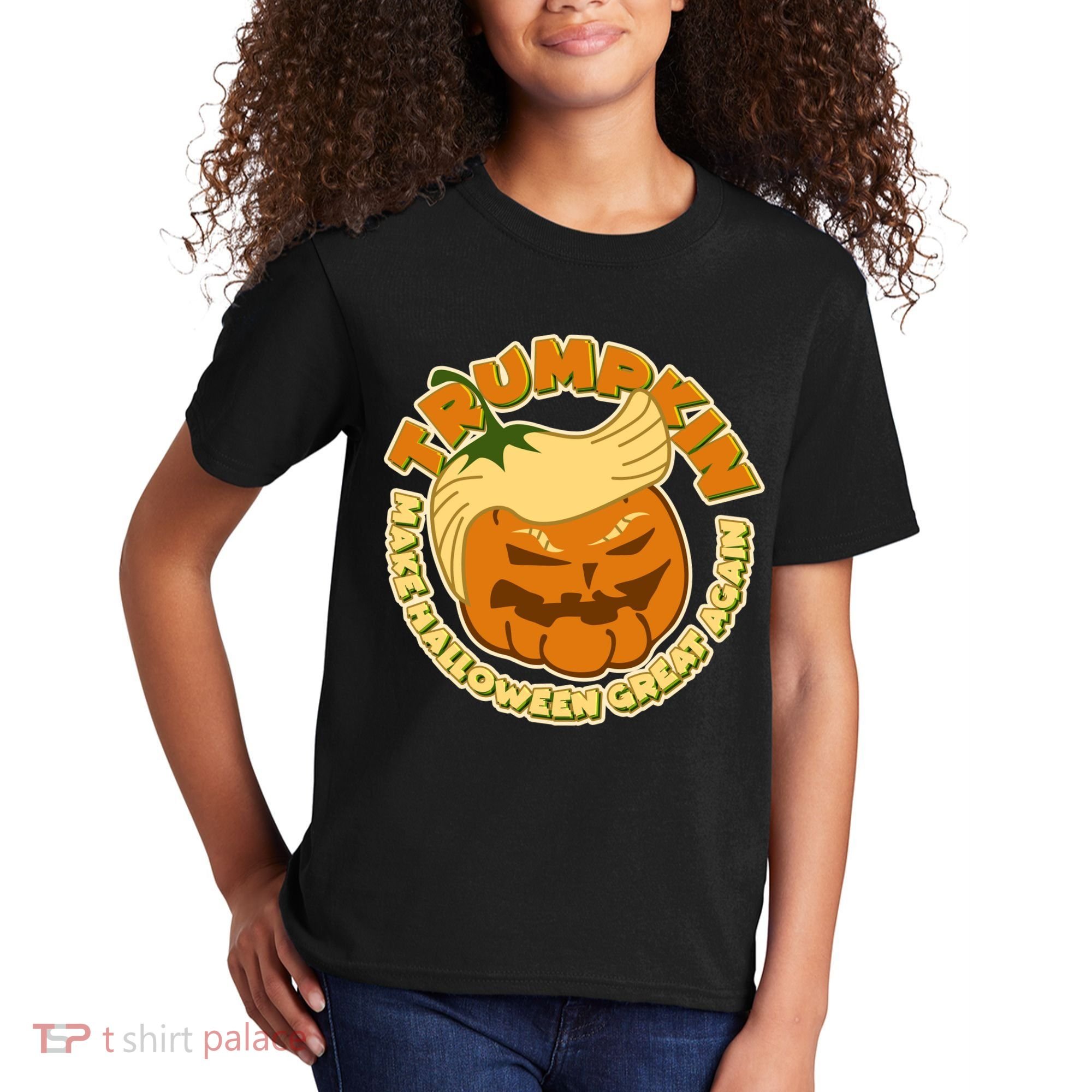 Trumpkin Make Halloween Great Again Fun Pumpkin Kids T-Shirt