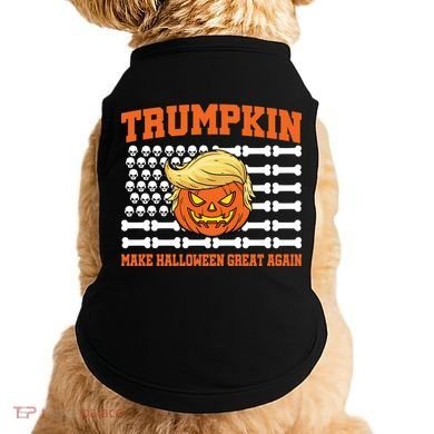 Trumpkin Make Halloween Great Again Skull Bone Flag Doggie Tank