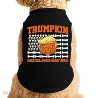 Trumpkin Make Halloween Great Again Skull Bone Flag Doggie Tank thumb 0