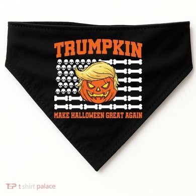 Trumpkin Make Halloween Great Again Skull Bone Flag USA-Made Doggie Bandana