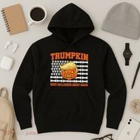Trumpkin Make Halloween Great Again Skull Bone Flag Hoodie thumb 3