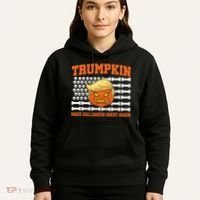 Trumpkin Make Halloween Great Again Skull Bone Flag Hoodie thumb 5