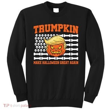 Trumpkin Make Halloween Great Again Skull Bone Flag Sweatshirt