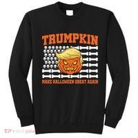 Trumpkin Make Halloween Great Again Skull Bone Flag Sweatshirt thumb 0