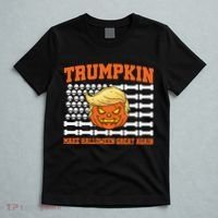 Trumpkin Make Halloween Great Again Skull Bone Flag T-Shirt thumb 5