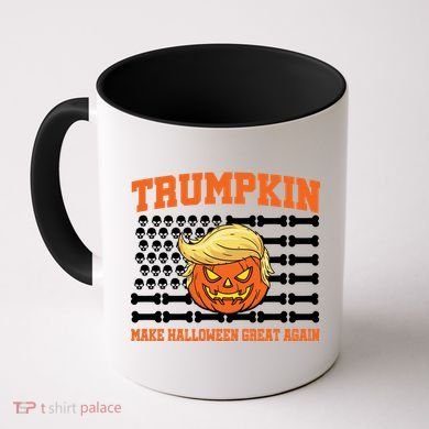Trumpkin Make Halloween Great Again Skull Bone Flag Coffee Mug