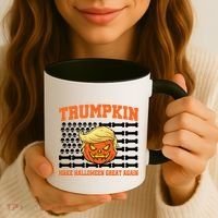 Trumpkin Make Halloween Great Again Skull Bone Flag Coffee Mug thumb 3